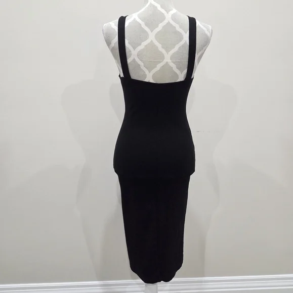 Room Service Black V-Neck Midi Dress - Picture 6 of 8